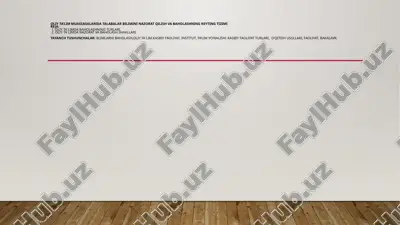 oliy ta’lim muassasalarida talabalar bilimini nazorat qilishning reyting tizimi — PPTX