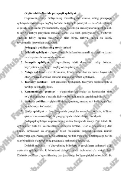 pedagogik qobiliyat — DOCX