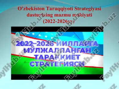 yangi o‘zbekiston taraqqiyoti strategiyasi (2022-2026 yy) — PPT