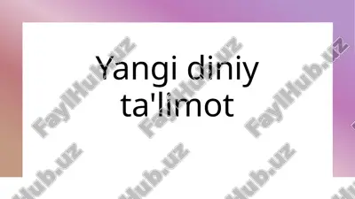 yangi diniy ta'limot — PPTX