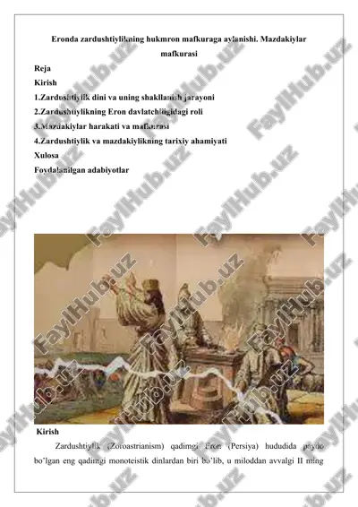 zardushtiylikning hukmron mafkuraga aylanishi — DOCX