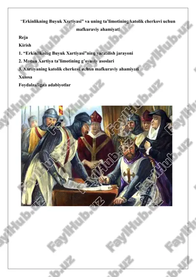 “erkinlikning buyuk xartiyasi” — DOCX