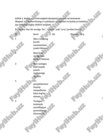 “men tanlagan kasb” treningi ssenariysi — DOCX