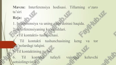 interferensiyahodisasi.tillarningo‘zarota’siri — PPTX