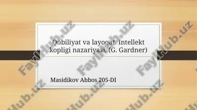 ko‘p intellekt nazariyasi — PPTX