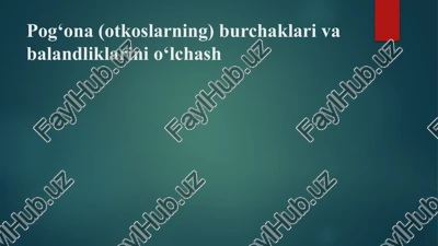 pog‘ona (otkoslarning) burchaklari va balandliklarini o‘lchash — PPTX