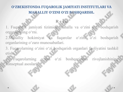 mahalliy o'zini o'zi boshqarish — PPTX