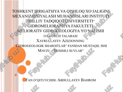 bosimli suvlar — PPTX