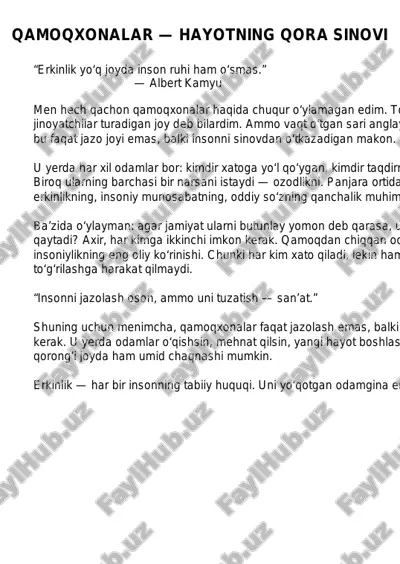 qamoqxonalar - hayotning qora sinovi — PDF