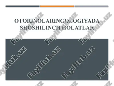 otorinolaringologiyadashoshilinch holatlar — PPTX