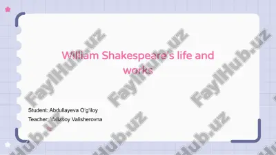 william shakespeare's life and works — PPTX