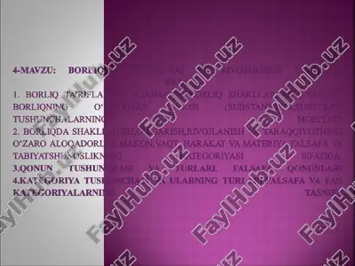 borliq (ontologiya) va rivojlanish falsafasi — PPT