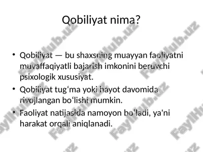 qobiliyat nima? — PPTX