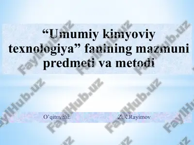 asosiy texnologik jarayonlar faniga kirish — PPTX