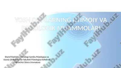 yosh oilalarning ijtimoiy va psixologik muammolari — PPTX