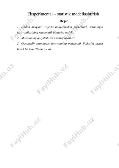 ekspеrimеntаl – stаtistik mоdеllаshtirish — DOCX