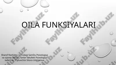 oilaning iqtisodiy funksiyasi — PPTX
