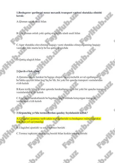 prava uchun imtihon savol javobi. — DOCX