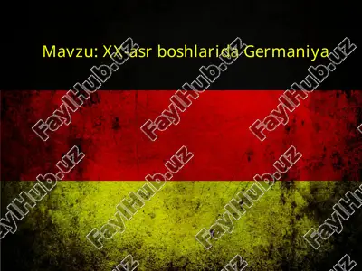 xx-asrboshlarida germaniya urushdan g‘alaba toqibatları — PPTX