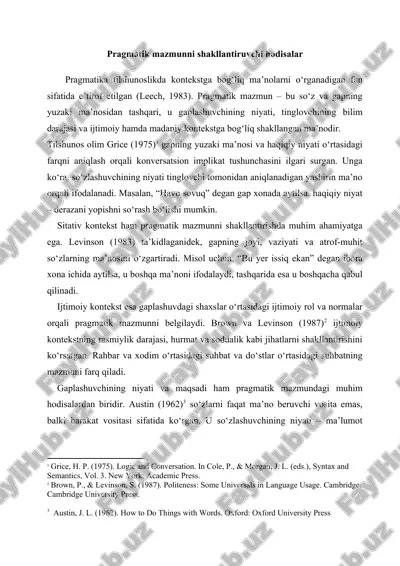 pragmatik mazmunni shakllantiruvchi hodisalar — DOCX