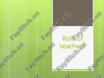 role of teachers — PPTX