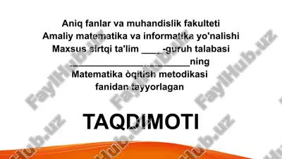 sonli va harfli ifodalar — PPTX