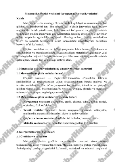 matematika o‘qitish vositalari — DOCX