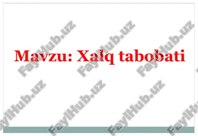 xalq tabobati — PPTX