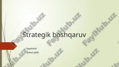 strategiya yaratishning 3 vazifasi — PPTX