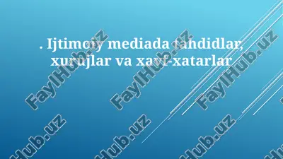 ijtimoiy tarmoqlarda xavf-xatarlar — PPTX