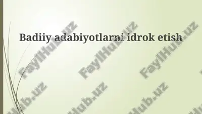 adabiyotni his qilish — PPTX