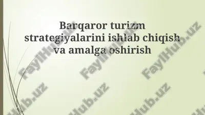 barqaror turizm strategiyalari — PPTX