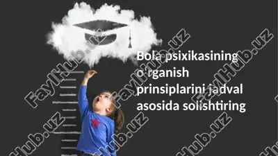 bolaning psixologiyasini o'rganish prinsiplari — PPTX