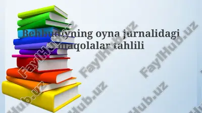 behbudiyning "oyna" jurnalidagi maqolalari — PPTX