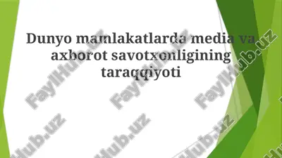 media va axborot savodxonligi rivojlanishi — PPTX