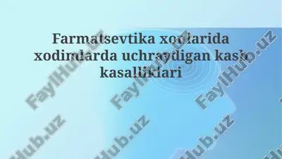 farmasevtlarda kasb kasalliklari — PPTX