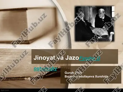 foydor dostoevskiyning ijodiy faoliyati — PPTX
