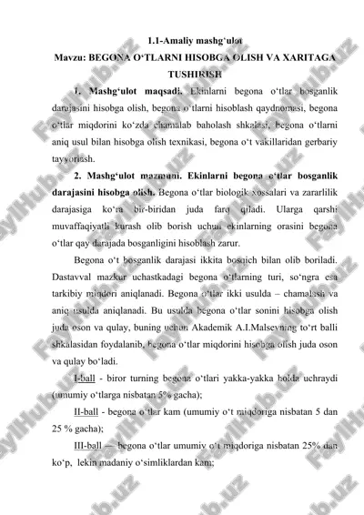 begona o‘tlarni hisobga olish va xaritaga tushirish — DOCX