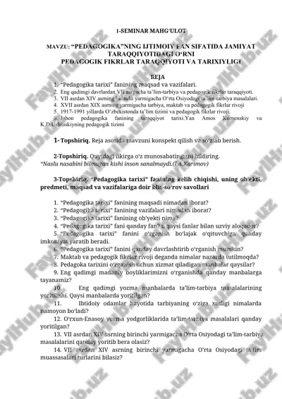 pedagogika tarixi — DOCX