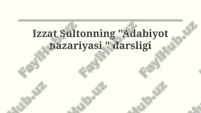 adabiyot nazariyasi — PPTX