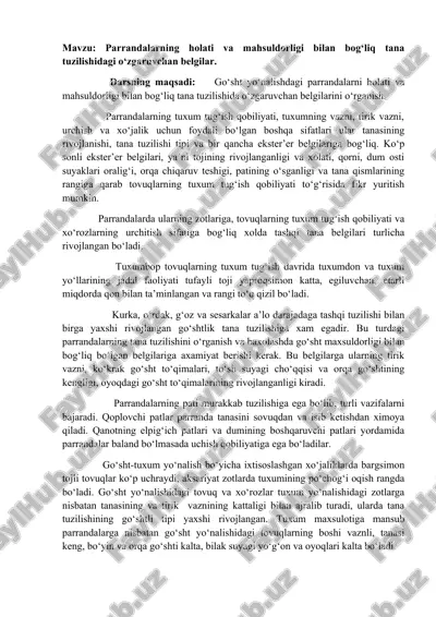 parrandalar tana tuzilishi — DOCX