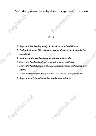xo’jalik yurituvchi subyektning segmentar hisoboti — DOC