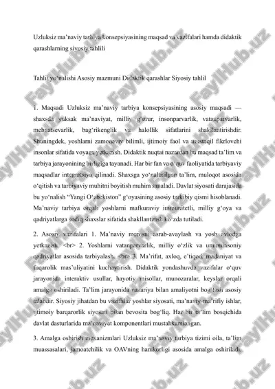 uzluksiz ma’naviy tarbiya konsepsiyasi — DOCX
