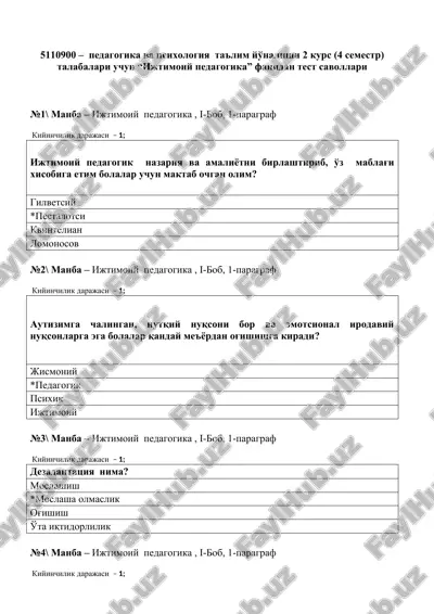 ijtimoiy pedagogika — DOCX