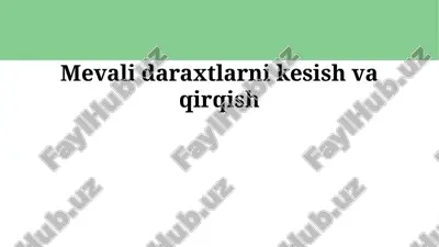 mevali daraxtlarni budash va shakllantirish — PPTX