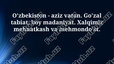 o'zbekiston - aziz vatan — PPTX