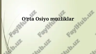 markaziy osiyo muzliklari — PPTX