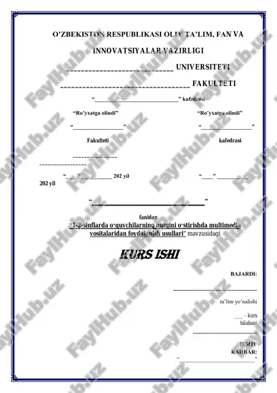 1-2-sinflarda o‘quvchilarning nutqini o‘stirishda multimedia vositalaridan foydalanish usullari — PDF