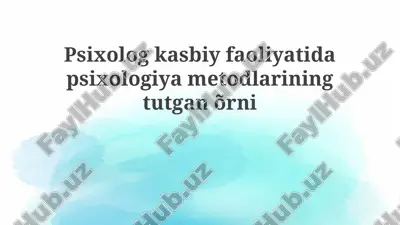 psixologik usullar — PPTX