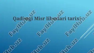 qadimgi misr liboslaritarixi — PPTX